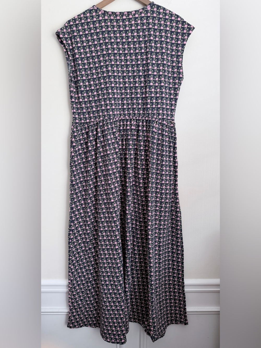 Boden maxi dress geometric print pockets Cotton 12 Long - Picture 2 of 6
